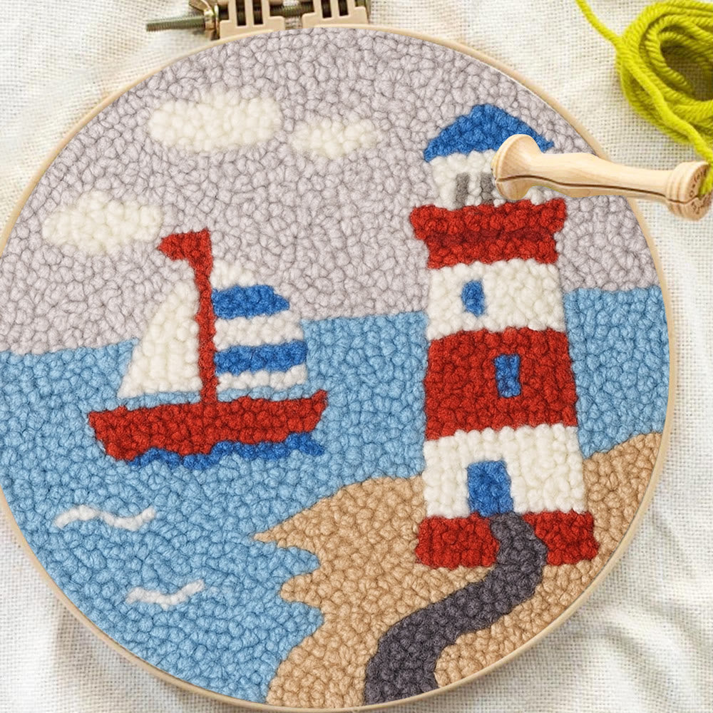 Seaside Lighthouse Punch Needle Kit - Handcrafted Art | Vibrant Handcraft Treasure - image 11