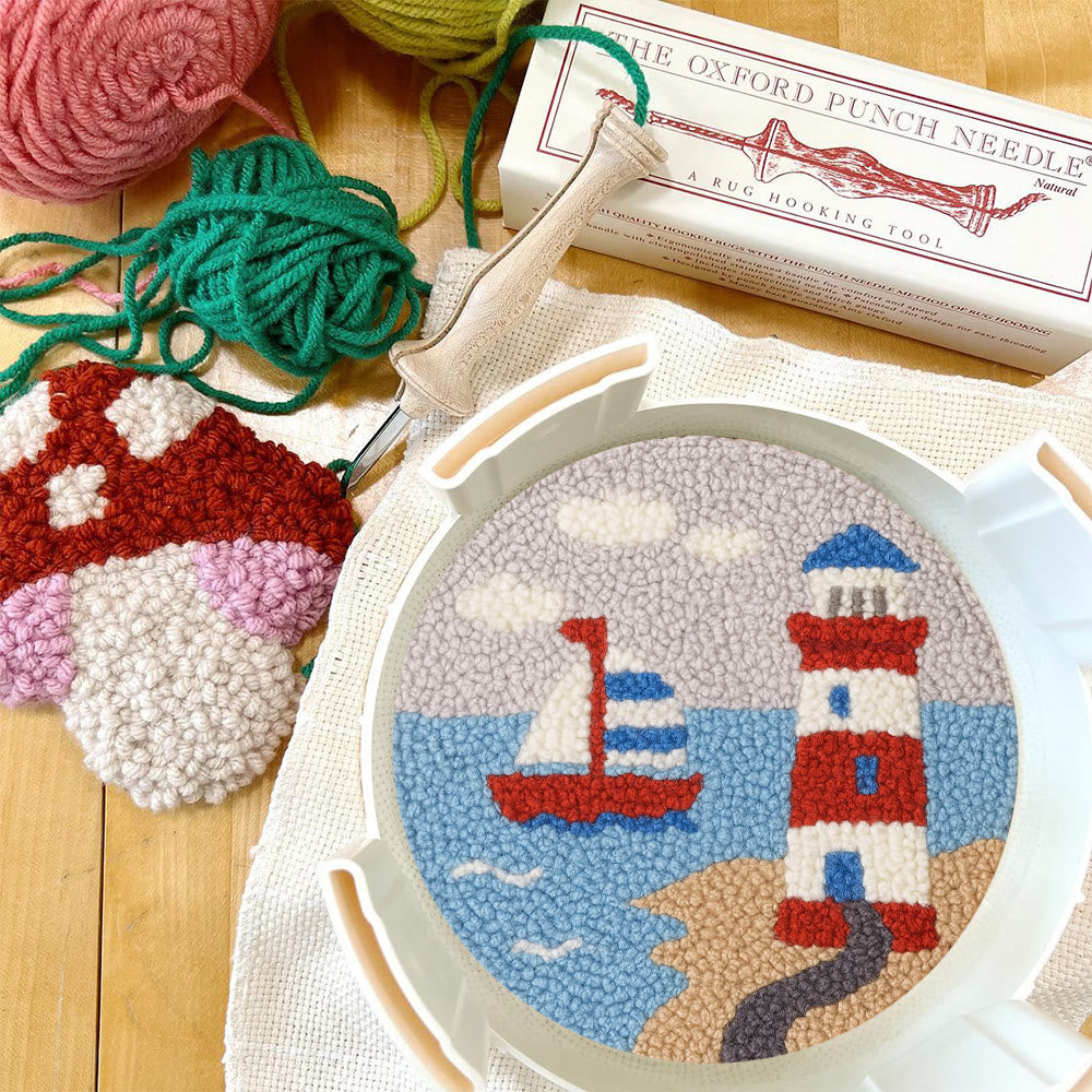 Seaside Lighthouse Punch Needle Kit - Handcrafted Art | Vibrant Handcraft Treasure - image 3