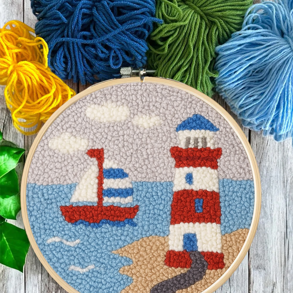 Seaside Lighthouse Punch Needle Kit - Handcrafted Art | Vibrant Handcraft Treasure - image 2