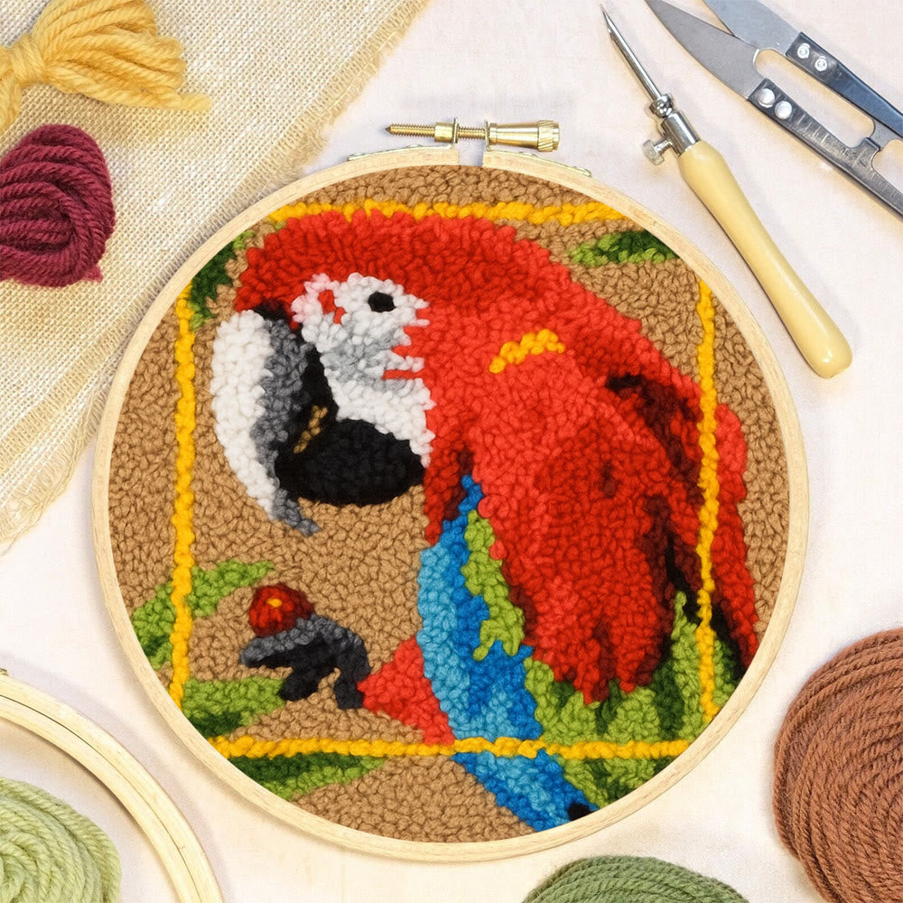 Scarlet Macaw Punch Needle Kit - Artisan-crafted Art | Tropical-themed For Diy Enthusiasts - image 8