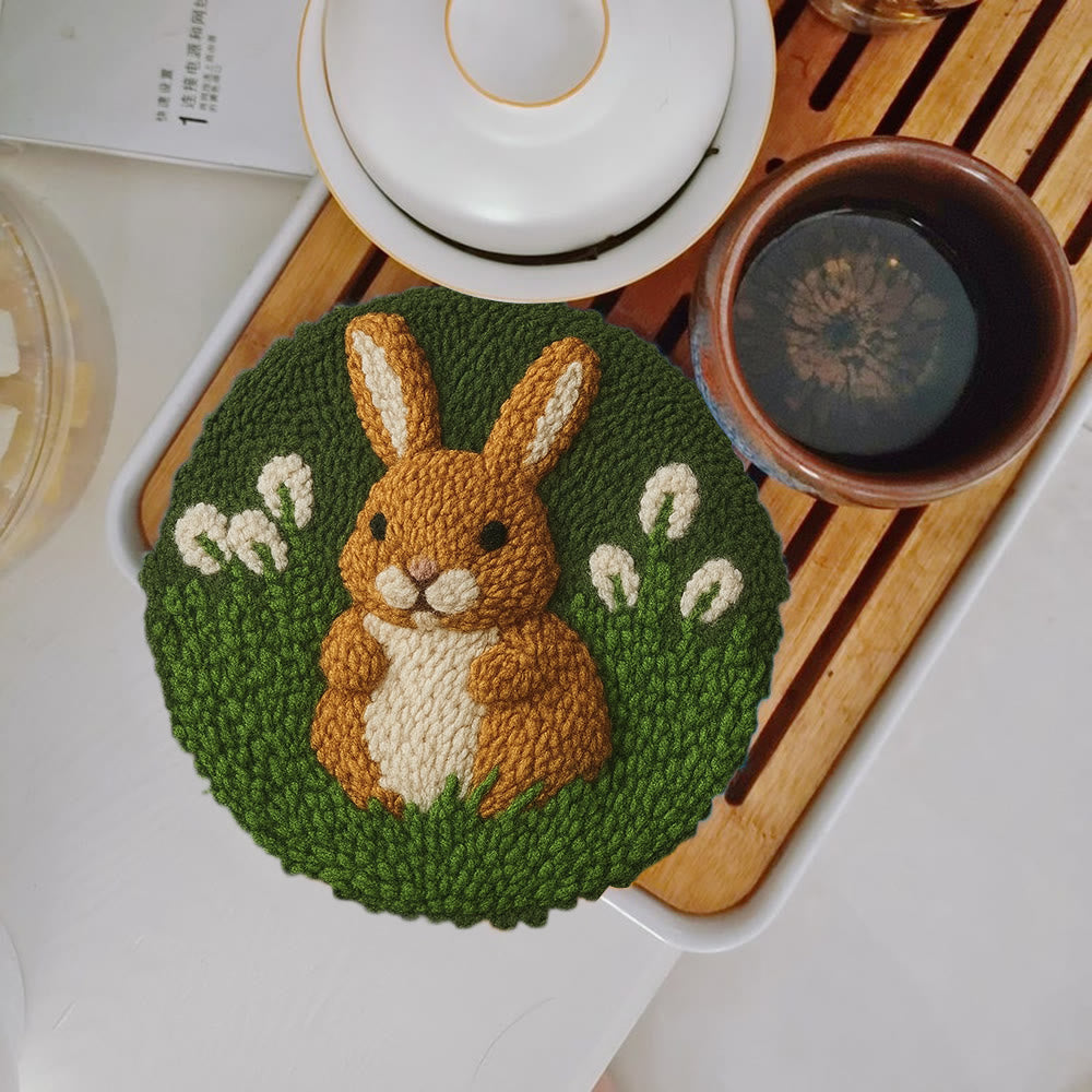 Bunny In Meadow Punch Needle Kit - Handcrafted Art | Charming Diy - image 7