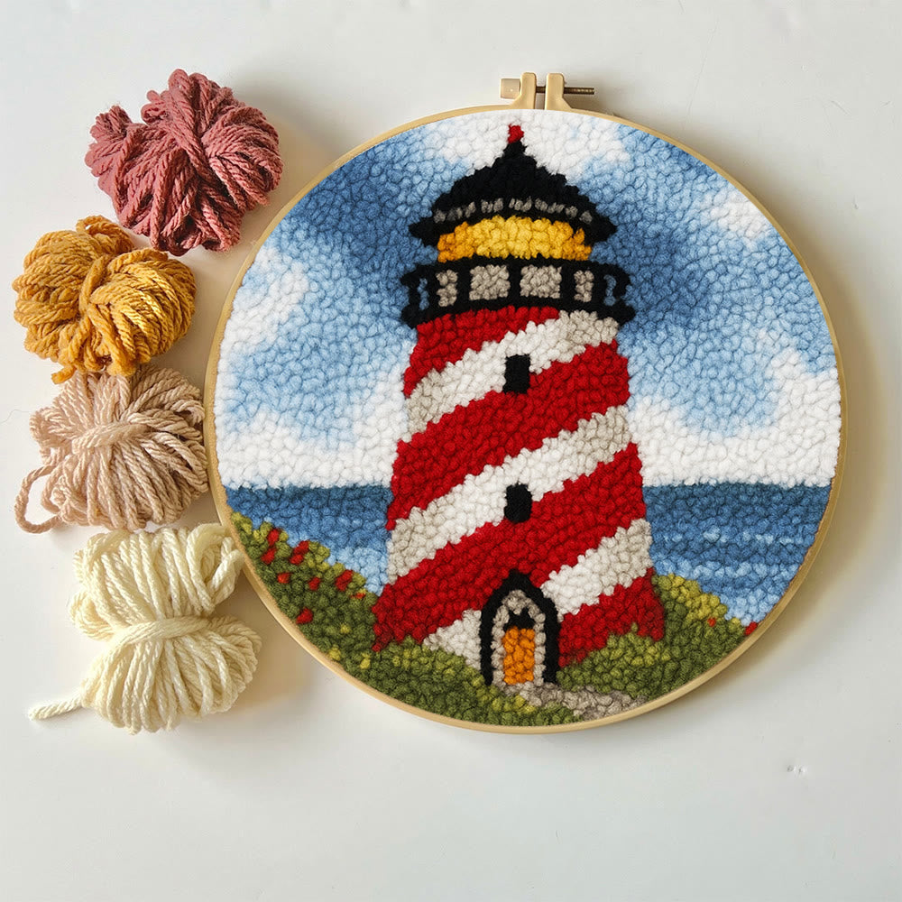 Nautical Lighthouse Punch Needle Kit - Playful Desert Decor | Whimsical Diy Creation - image 1