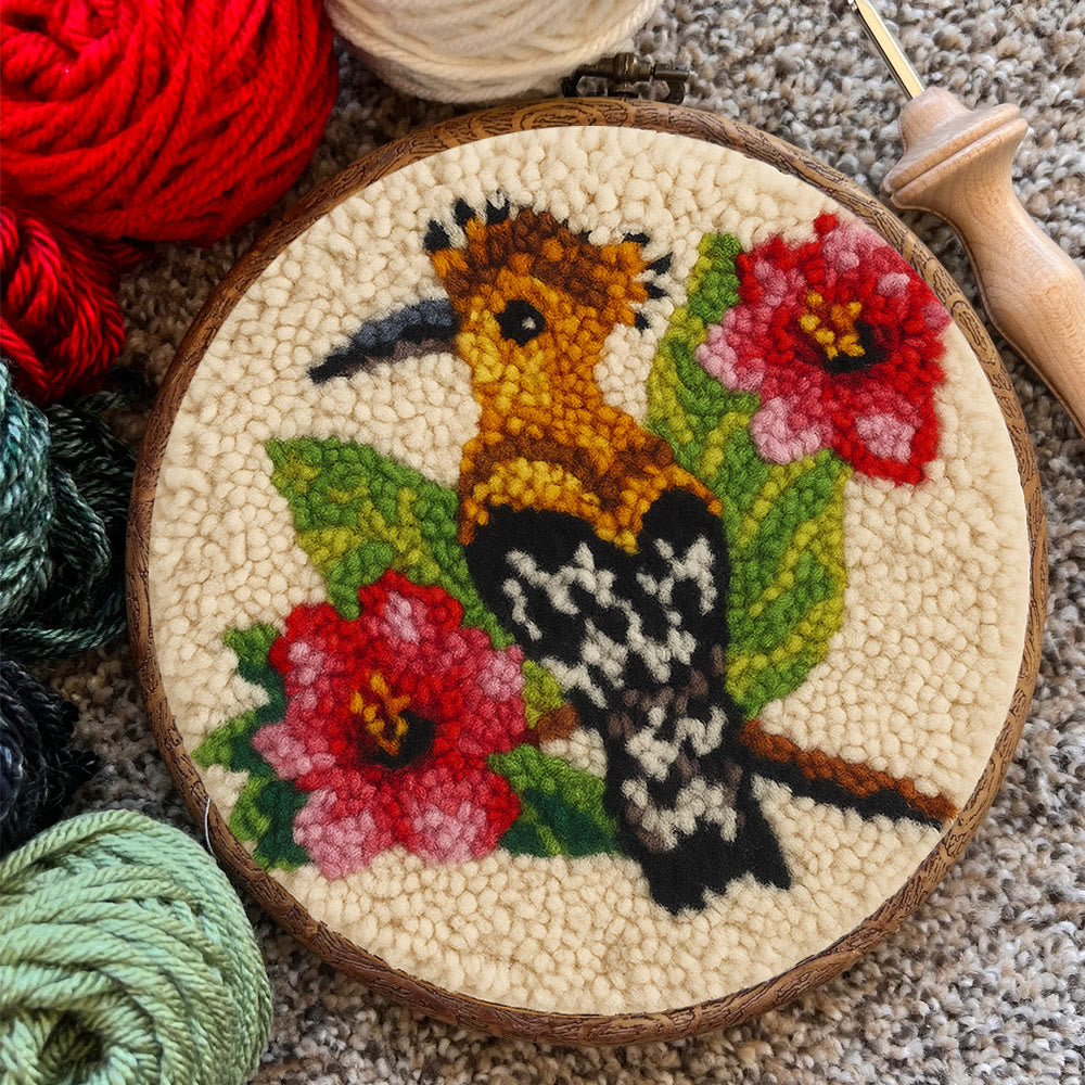 Hoopoe Floral Punch Needle Kit - Artisan-made Craft | Nature-inspired Decor - image 7