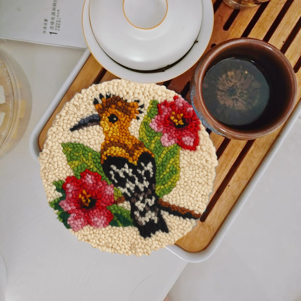 Hoopoe Floral Punch Needle Kit - Artisan-made Craft | Nature-inspired Decor - image 6