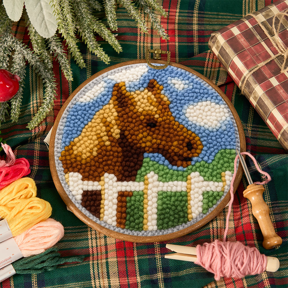 Horse Pasture Punch Needle Kit - Rustic Handcraft Gift |  Artisan-Crafted Art - image 11