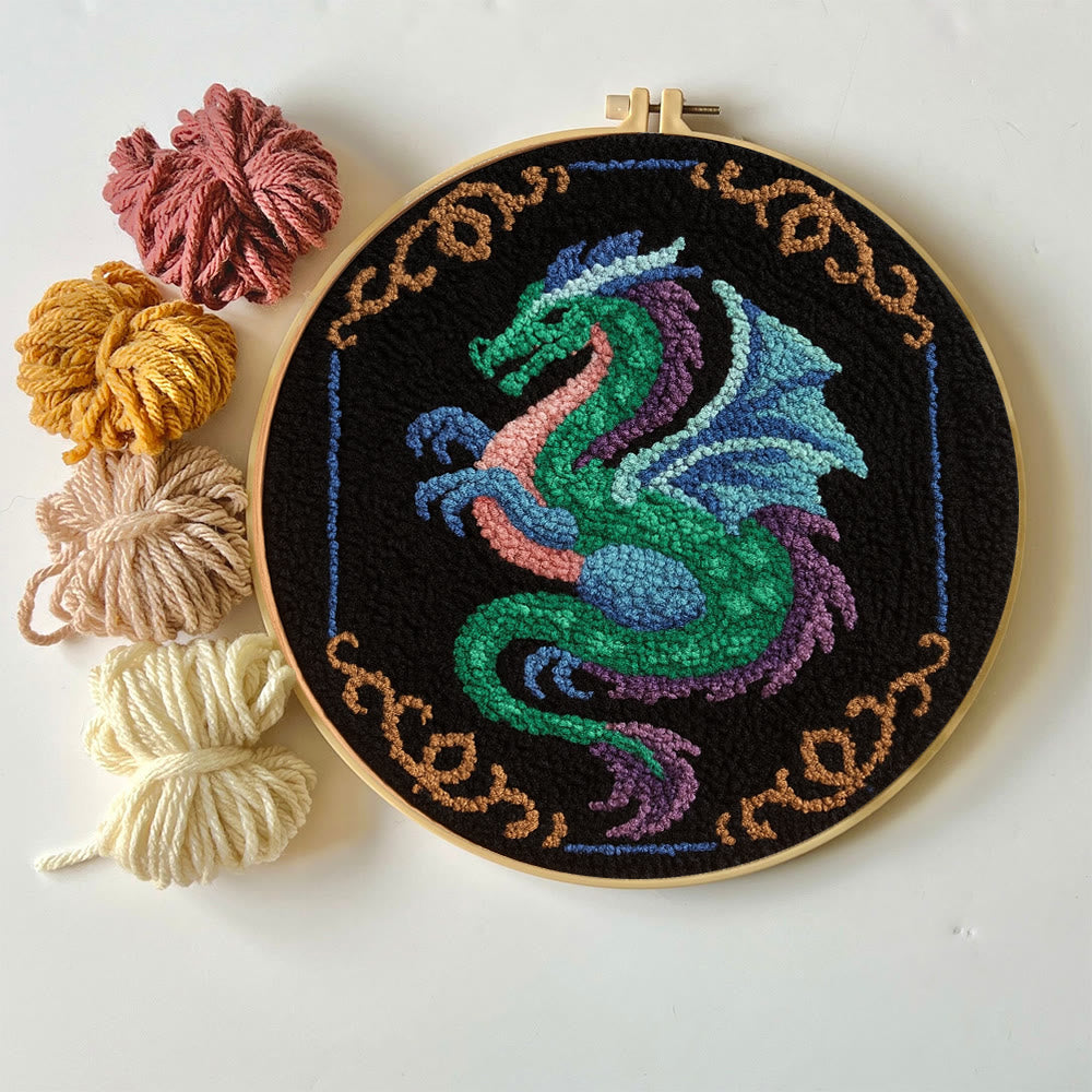 Mythical Dragon Punch Needle Kit - Artisan-crafted Art | Exotic Handcraft Item - image 3