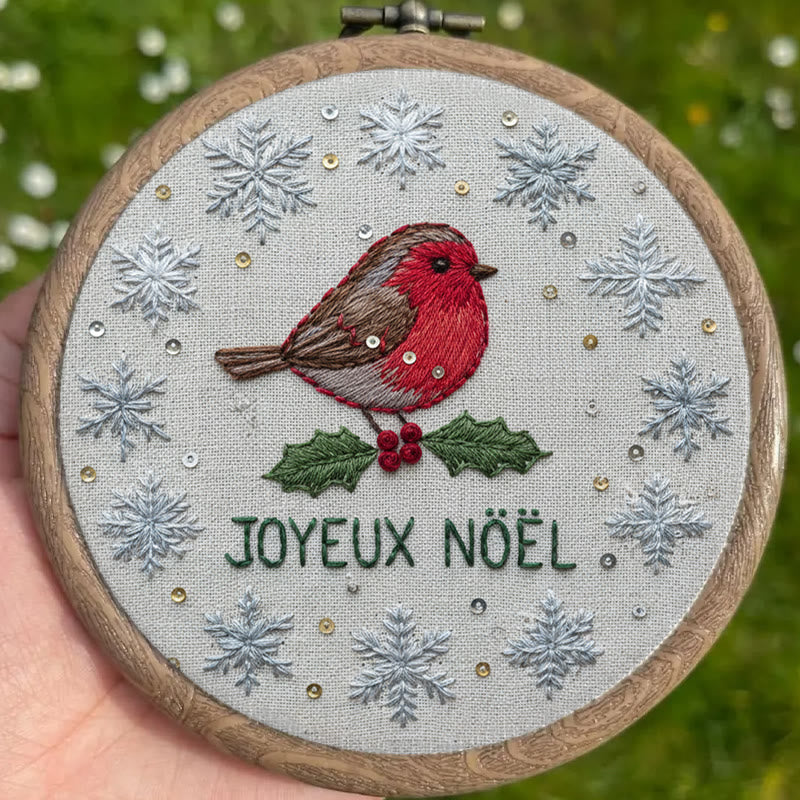 Rubbyoo Embroidery Kit - Christmas Robin Snowflake | Festive Diy Craft | Perfect Holiday Kit - image 3