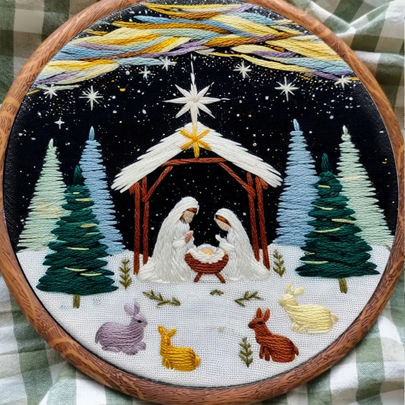 Rubbyoo Embroidery Kit - Nativity Christmas Night | Religious Diy | Spiritual Home Accent - image 7