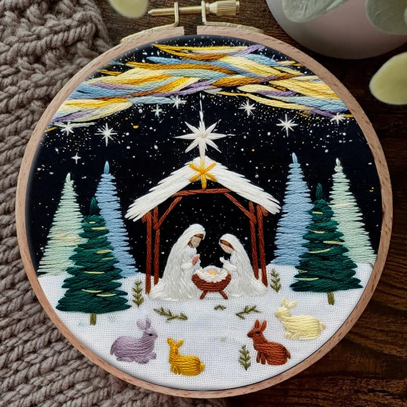 Rubbyoo Embroidery Kit - Nativity Christmas Night | Religious Diy | Spiritual Home Accent - image 4