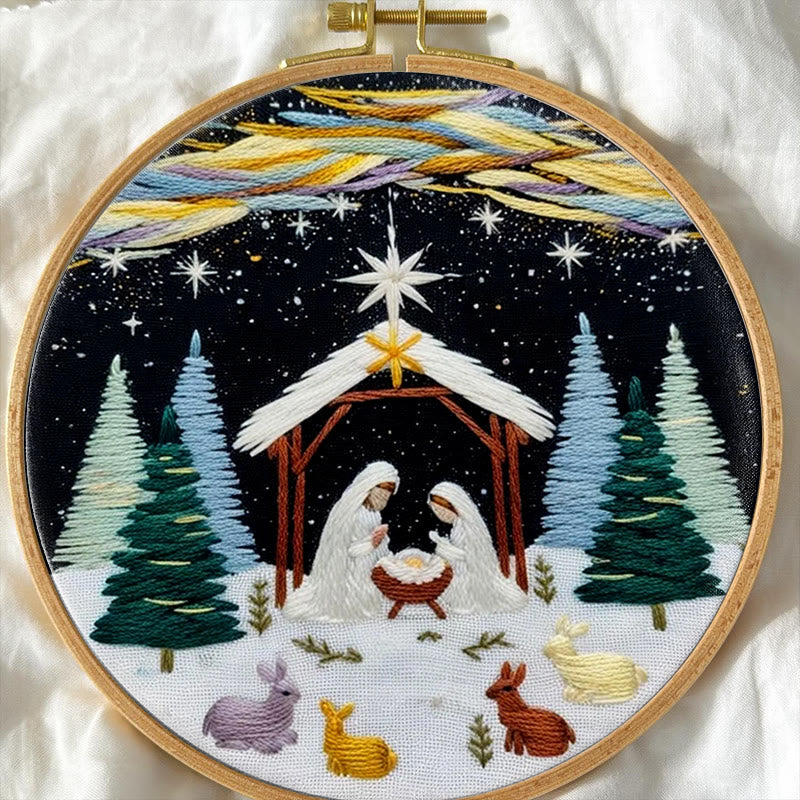 Rubbyoo Embroidery Kit - Nativity Christmas Night | Religious Diy | Spiritual Home Accent - image 6