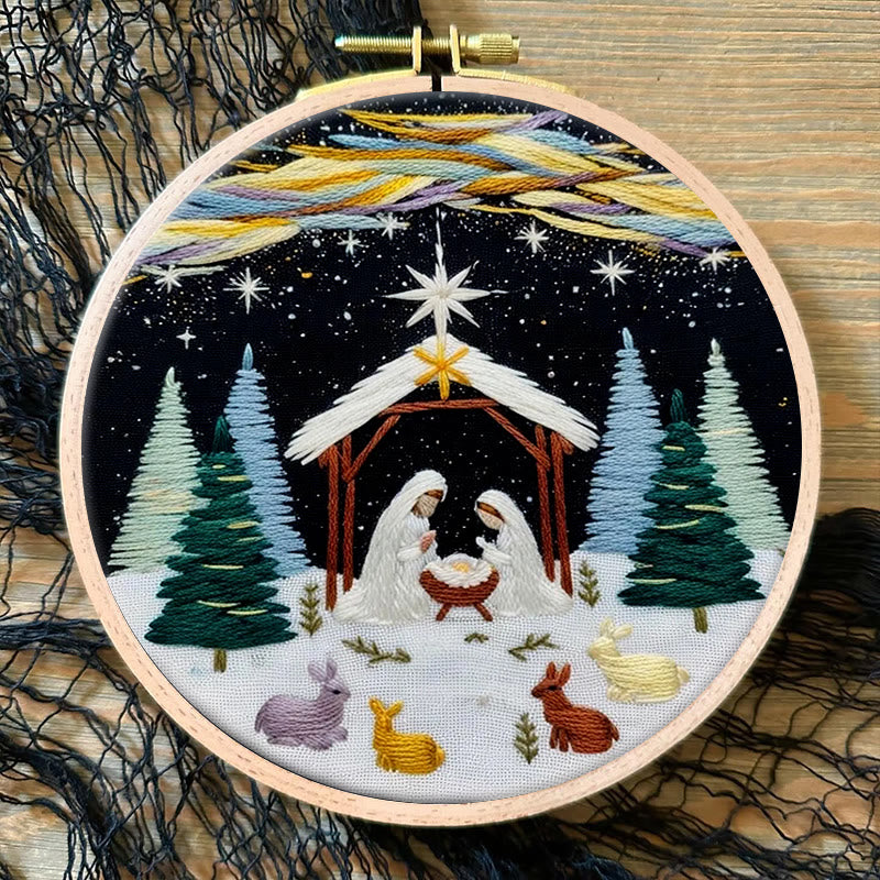 Rubbyoo Embroidery Kit - Nativity Christmas Night | Religious Diy | Spiritual Home Accent - image 9