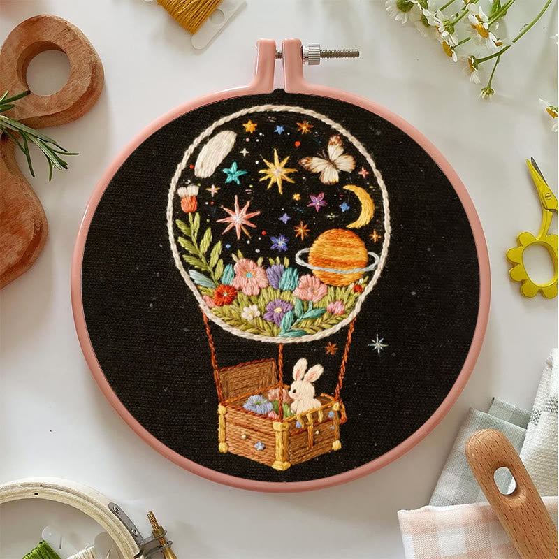 Rubbyoo Embroidery Kit - Bunny Cosmos Balloon | Enchanting Home Accent | Ideal Creative Gift - image 3