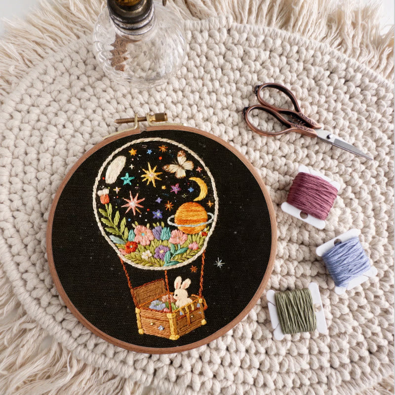 Rubbyoo Embroidery Kit - Bunny Cosmos Balloon | Enchanting Home Accent | Ideal Creative Gift - image 5