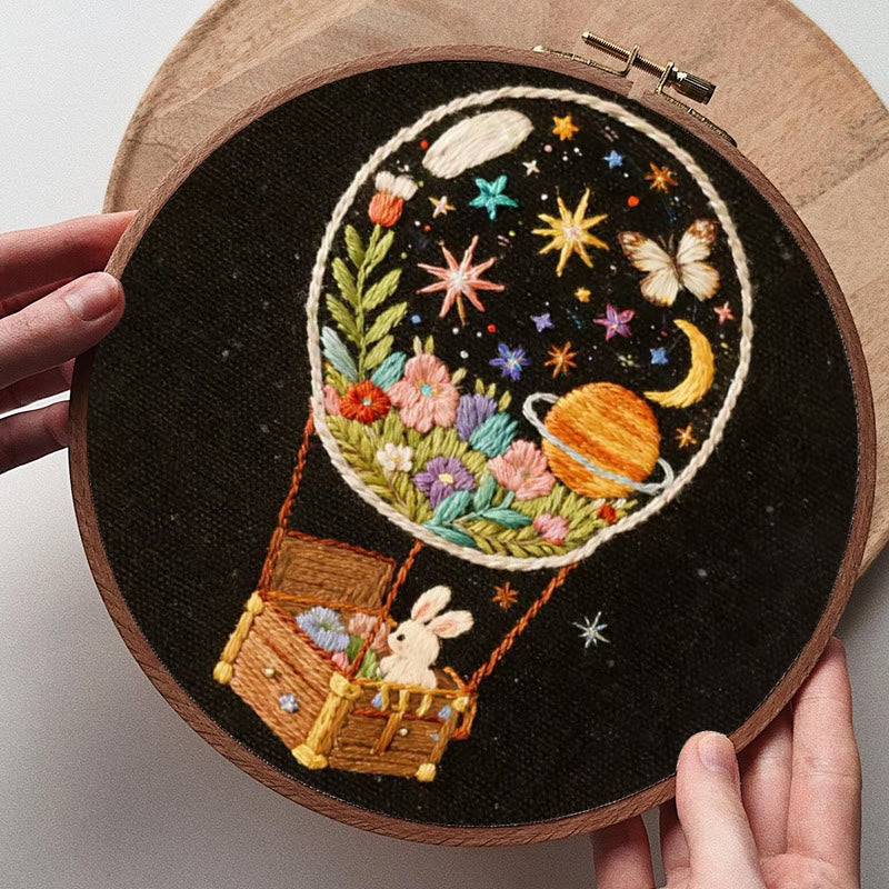 Rubbyoo Embroidery Kit - Bunny Cosmos Balloon | Enchanting Home Accent | Ideal Creative Gift - image 7