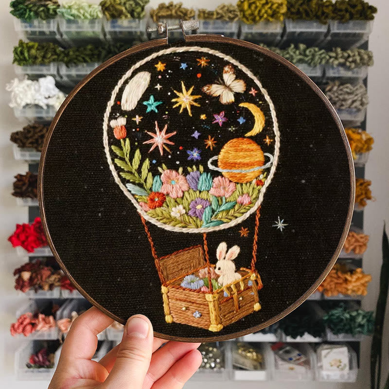 Rubbyoo Embroidery Kit - Bunny Cosmos Balloon | Enchanting Home Accent | Ideal Creative Gift - image 8