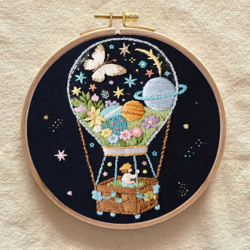 Rubbyoo Embroidery Kit - Cosmic Balloon Quest | Creative Stitch Work | Thoughtful Handmade Gift - image 5