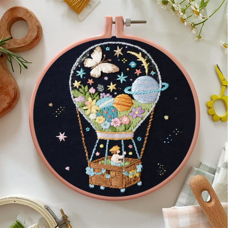 Rubbyoo Embroidery Kit - Cosmic Balloon Quest | Creative Stitch Work | Thoughtful Handmade Gift - image 3