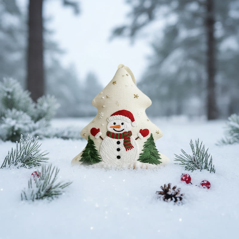 Rubbyoo Tree-shaped Embroidery Kit - Snowman Tree Charm | Festive Handmade | Charming Holiday Gift - image 9