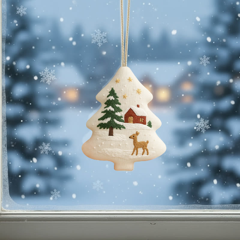 Rubbyoo Tree-shaped Embroidery Kit - Winter Deer | Diy Craft Kit | Beginner Embroidery Pattern - image 2