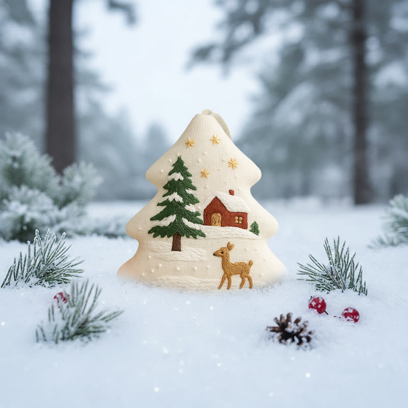 Rubbyoo Tree-shaped Embroidery Kit - Winter Deer | Diy Craft Kit | Beginner Embroidery Pattern - image 8