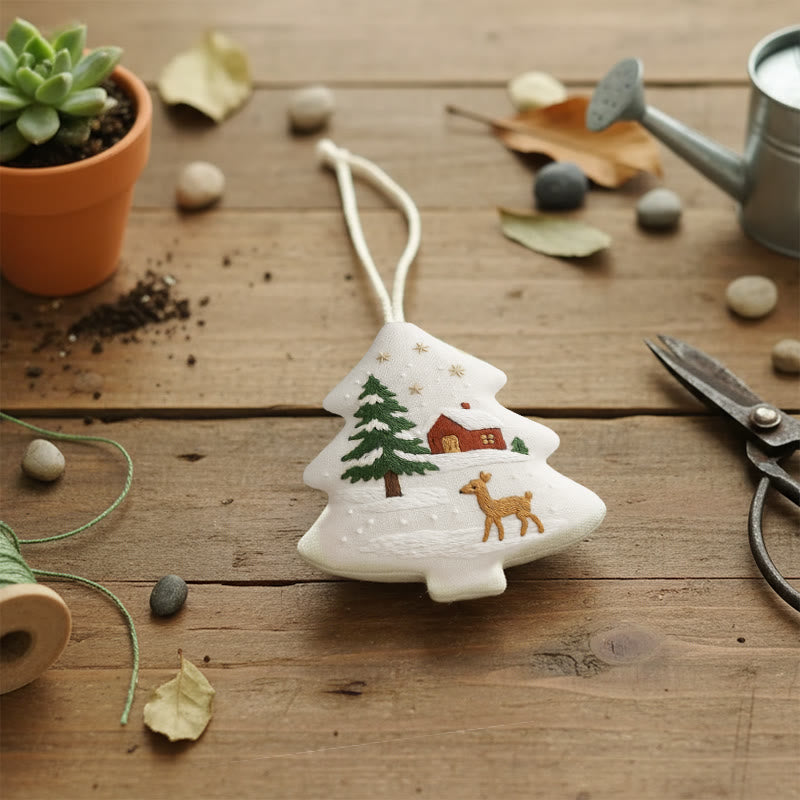 Rubbyoo Tree-shaped Embroidery Kit - Winter Deer | Diy Craft Kit | Beginner Embroidery Pattern - image 7