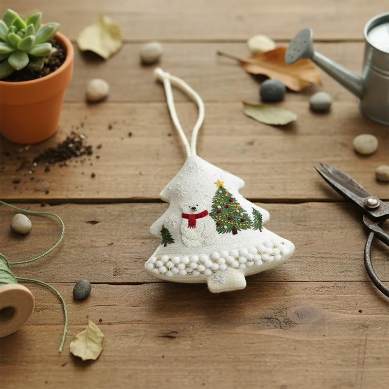 Rubbyoo Tree-shaped Embroidery Kit - Polar Bear Scene | Embroidery Starter Kit | Perfect Gift For Beginners - image 7