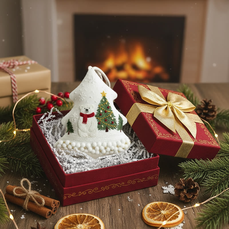 Rubbyoo Tree-shaped Embroidery Kit - Polar Bear Scene | Embroidery Starter Kit | Perfect Gift For Beginners - image 2