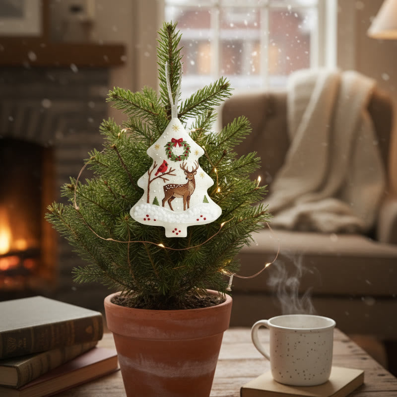 Rubbyoo Tree-shaped Embroidery Kit - Reindeer With Jingle Bells | Crafted With Love Treasure | Christmas Must-have - image 9