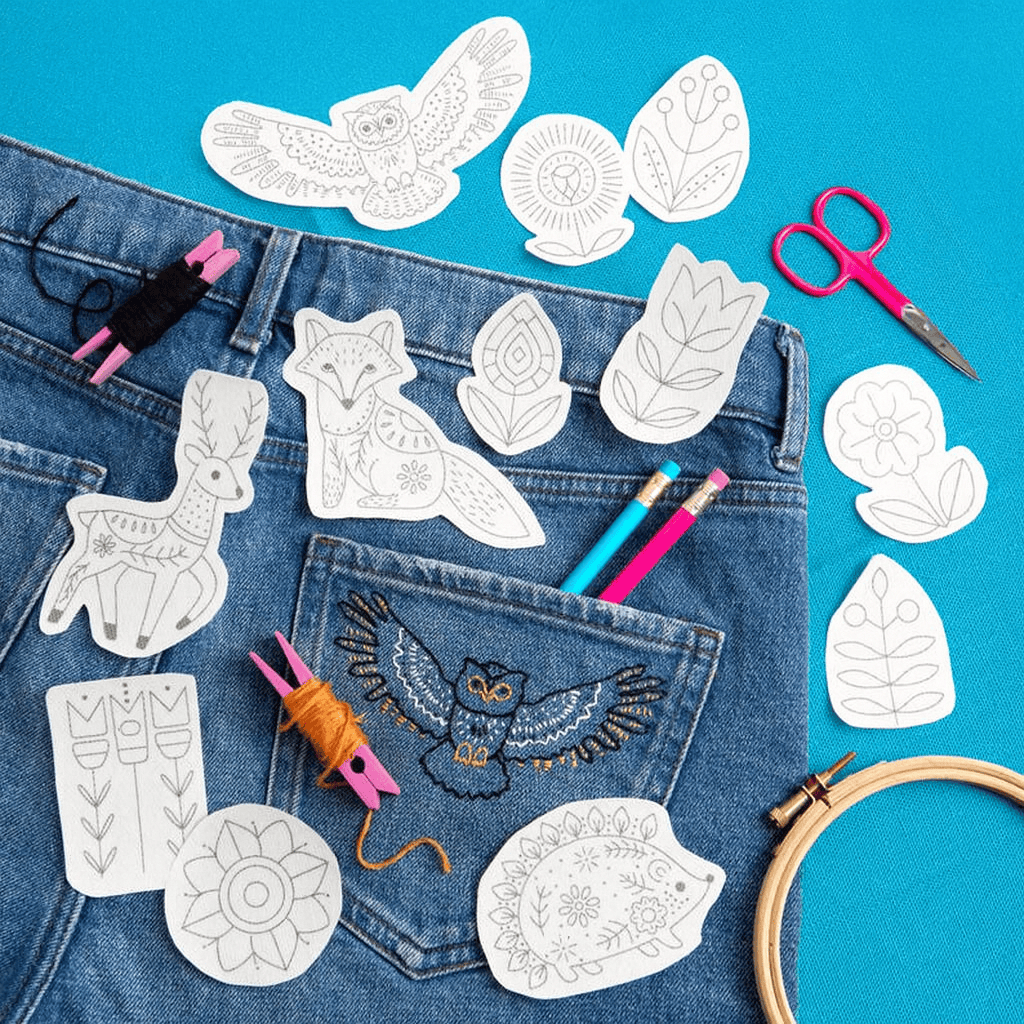 Woodland Animal Stick And Stitch Patterns | Creative Embroidery Design | Nice Gift For Diy Lovers - 12pcs - image 0