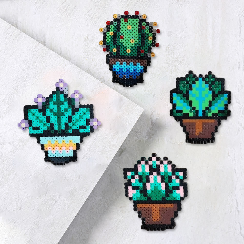 Rubbyoo Perler Beads Kit - Cactus Plants | Creative Pixel Art | Perfect For Home Decoration - 2.6 mm - Perler Beads Kit + Tool Kit - image 0