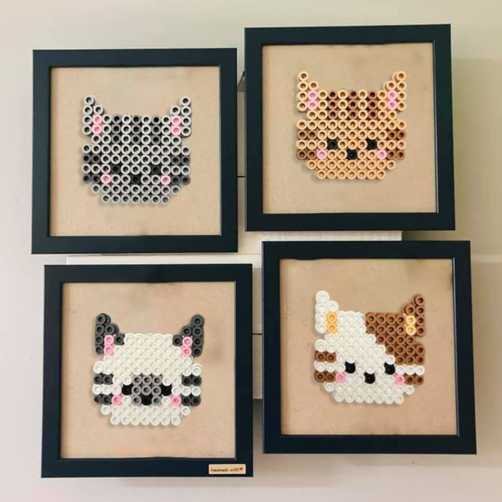 Rubbyoo Perler Beads Kit - Cute Kitten | Nice Keychain Craft | Gift For Cat Lovers - image 1