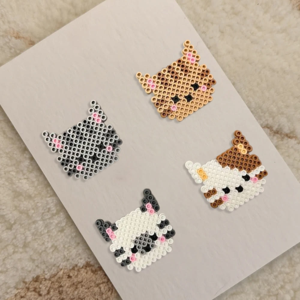 Rubbyoo Perler Beads Kit - Cute Kitten | Nice Keychain Craft | Gift For Cat Lovers - image 2