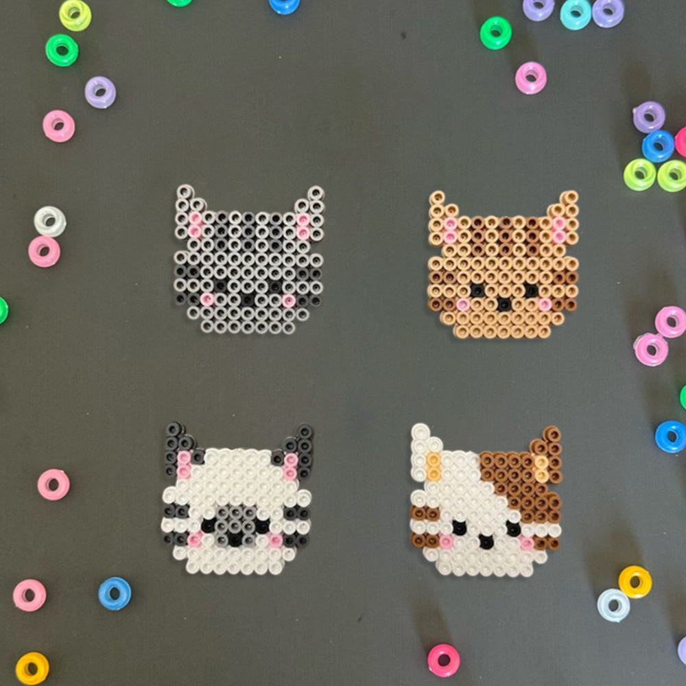 Rubbyoo Perler Beads Kit - Cute Kitten | Nice Keychain Craft | Gift For Cat Lovers - image 8