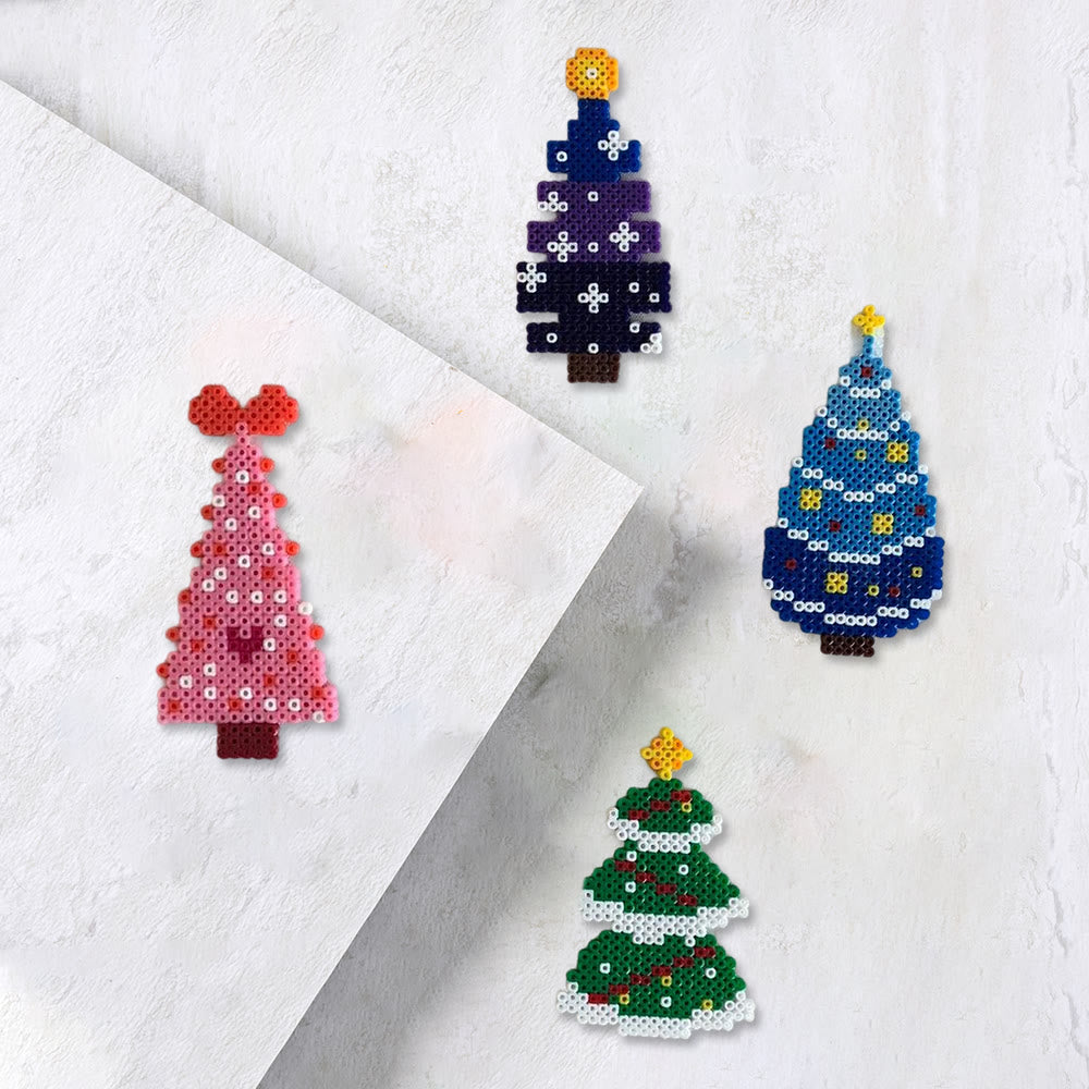 Rubbyoo Perler Beads Kit - Colourful Christmas Tree | Handmade Holiday Craft | Perfect Home Ornament  - 2.6 mm - Perler Beads Kit + Tool Kit - image 0