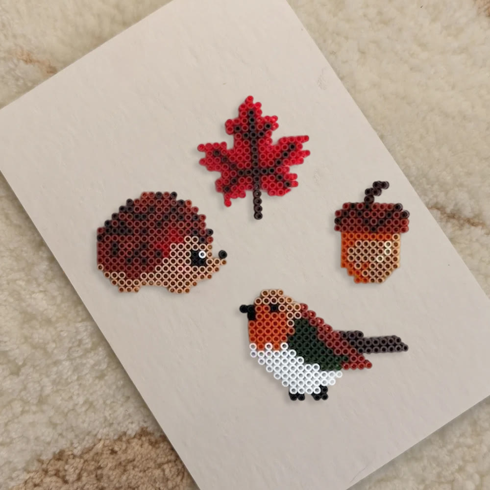 Rubbyoo Perler Beads Kit - Autumn Animal | Fall Hanging Ornaments | Diy Pixel Artcraft  - image 3