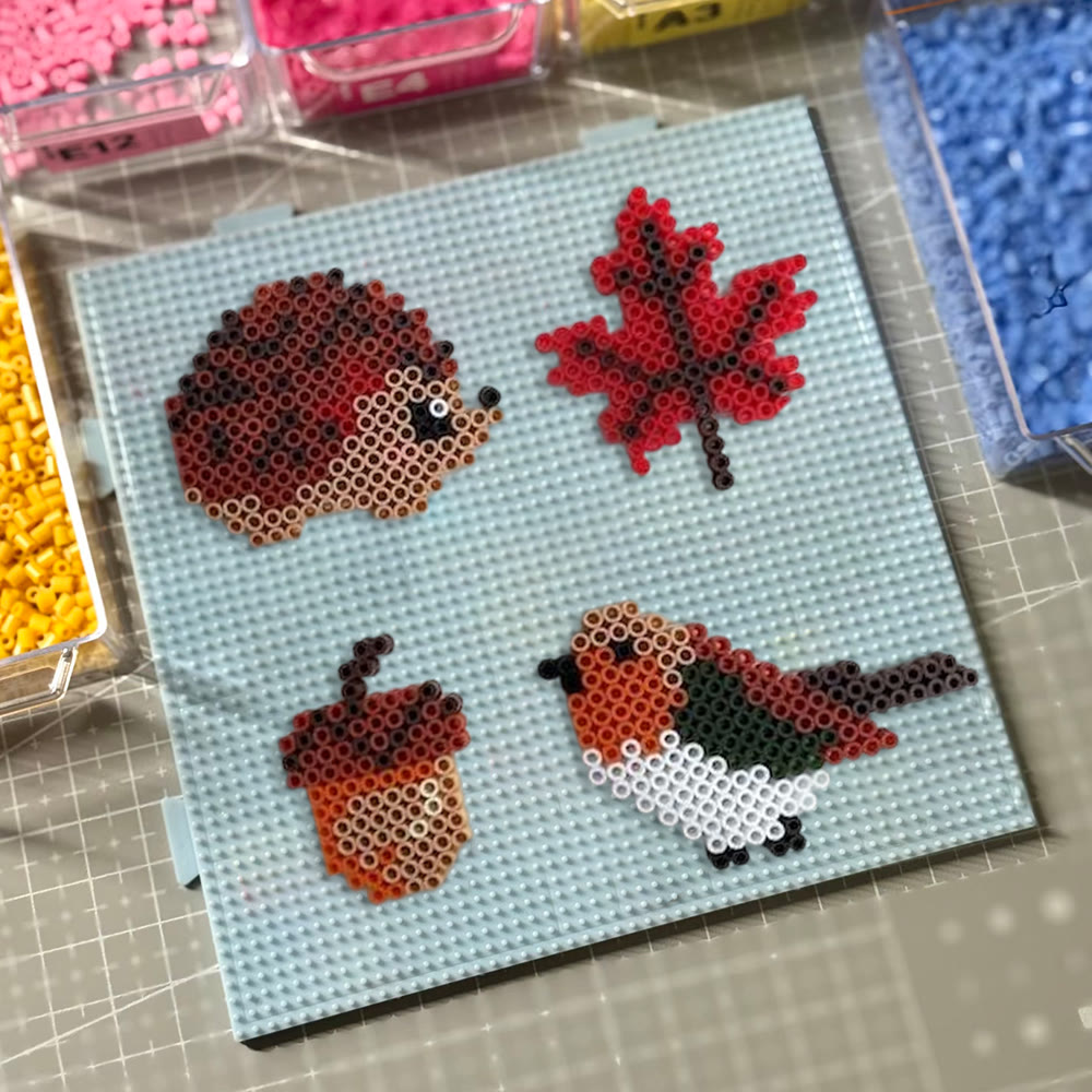 Rubbyoo Perler Beads Kit - Autumn Animal | Fall Hanging Ornaments | Diy Pixel Artcraft  - image 2