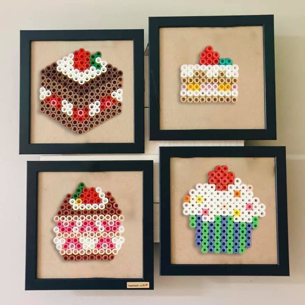 Rubbyoo Perler Beads Kit - Sweet Dessert | Diy Bead Keychain Art | Perfect Handmade Gift For Friends - image 1