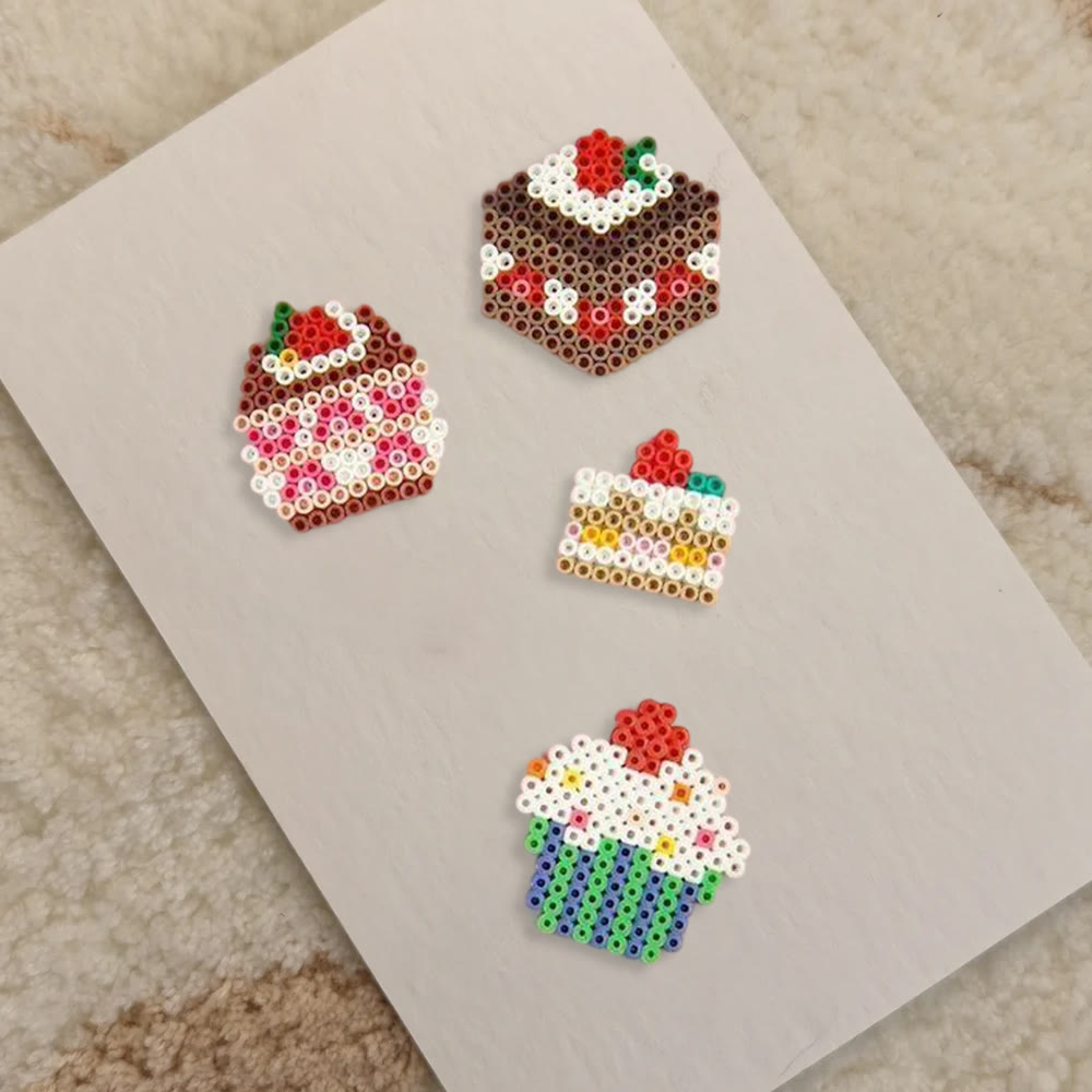 Rubbyoo Perler Beads Kit - Sweet Dessert | Diy Bead Keychain Art | Perfect Handmade Gift For Friends - image 3