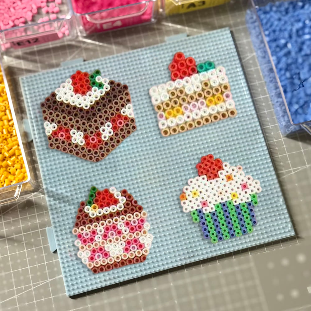 Rubbyoo Perler Beads Kit - Sweet Dessert | Diy Bead Keychain Art | Perfect Handmade Gift For Friends - image 5