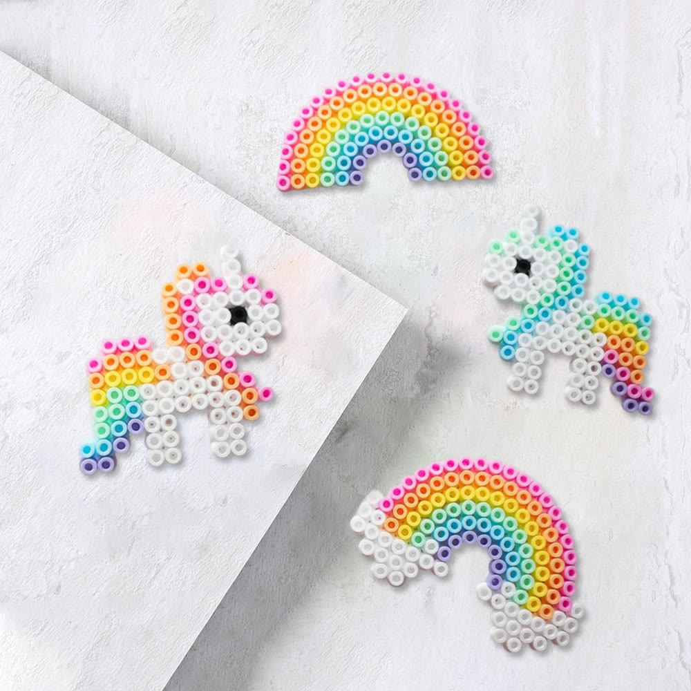 Rubbyoo Perler Beads Kit - Rainbow Horse | Birthday Gifts For Kid | Beginner Handmade Pixel Craft  - 2.6 mm - Perler Beads Kit + Tool Kit - image 0