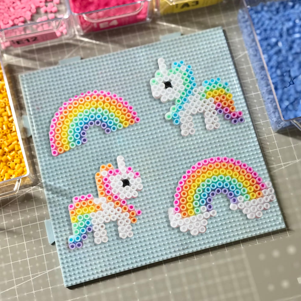 Rubbyoo Perler Beads Kit - Rainbow Horse | Birthday Gifts For Kid | Beginner Handmade Pixel Craft  - image 4