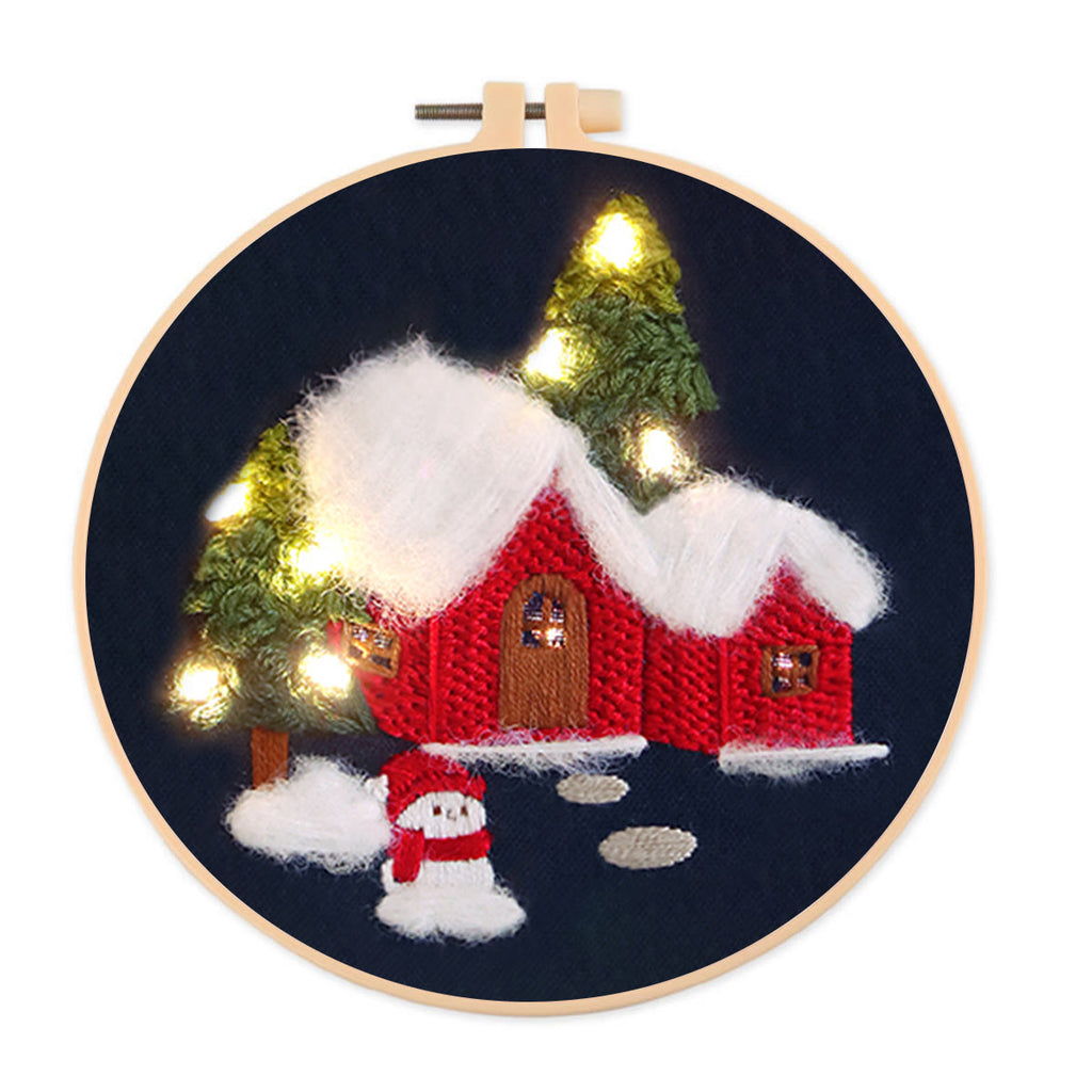 Rubbyoo Embroidery Kit - Christmas Snowy House | Handmade Holiday Ornament | Perfect Gifts For Friend  - Christmas Snowy House kit - image 0