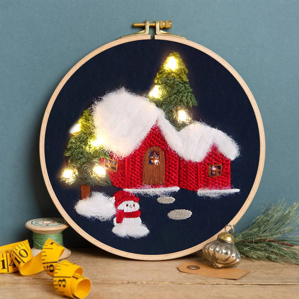 Rubbyoo Embroidery Kit - Christmas Snowy House | Handmade Holiday Ornament | Perfect Gifts For Friend  - image 6