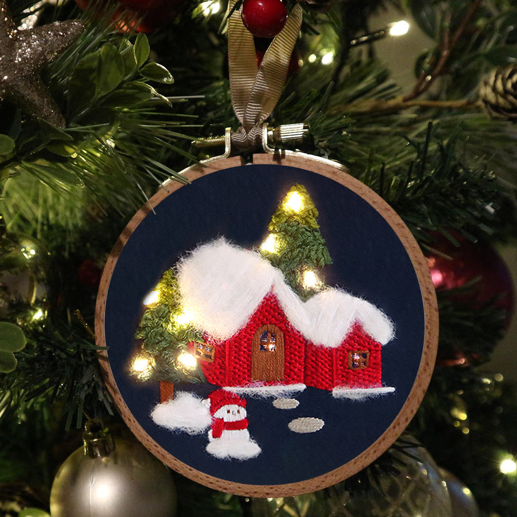 Rubbyoo Embroidery Kit - Christmas Snowy House | Handmade Holiday Ornament | Perfect Gifts For Friend  - image 1