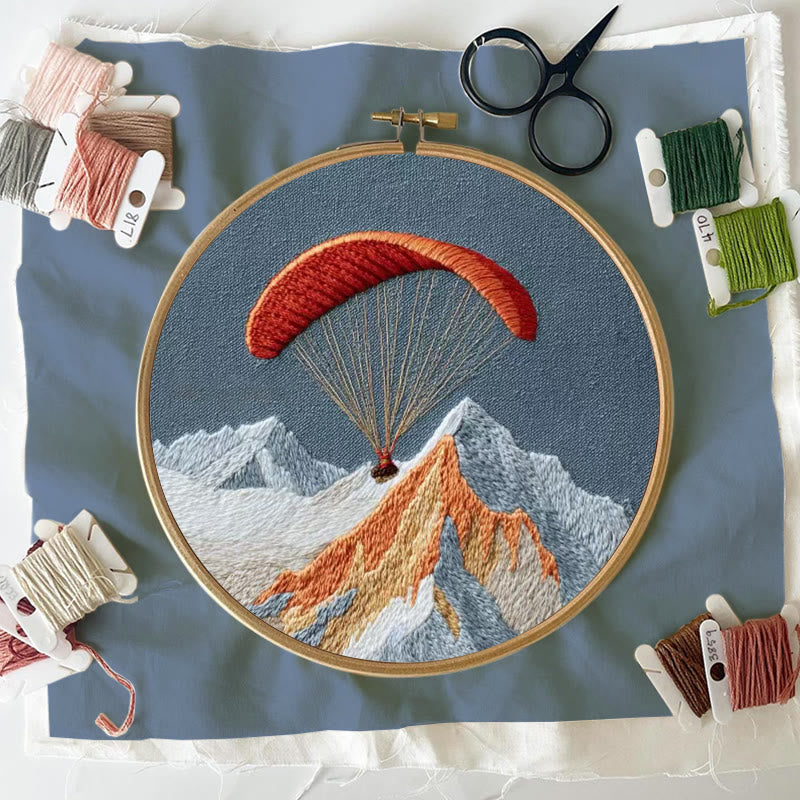 Rubbyoo Embroidery Kit - Mountain Paragliding Adventure | Beginner-friendly DIY Craft | Gift-ready Adventure-themed Kit - image 3