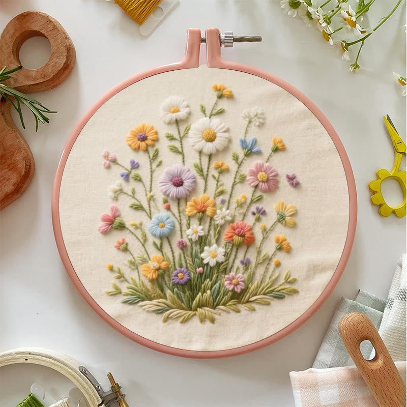 Rubbyoo Embroidery Kit - Bouquet Of Colorful Wildflowers | Beginner Embroidered | Great Gift For Her - image 3