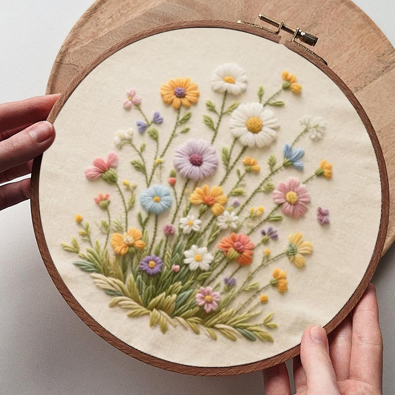 Rubbyoo Embroidery Kit - Bouquet Of Colorful Wildflowers | Beginner Embroidered | Great Gift For Her - image 7
