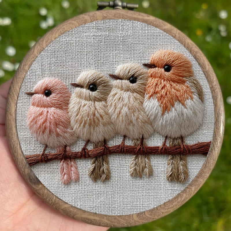 Rubbyoo Embroidery Kit - Little Birds On Branch | Cozy Home Accent | Decorative Stitch Art - image 2