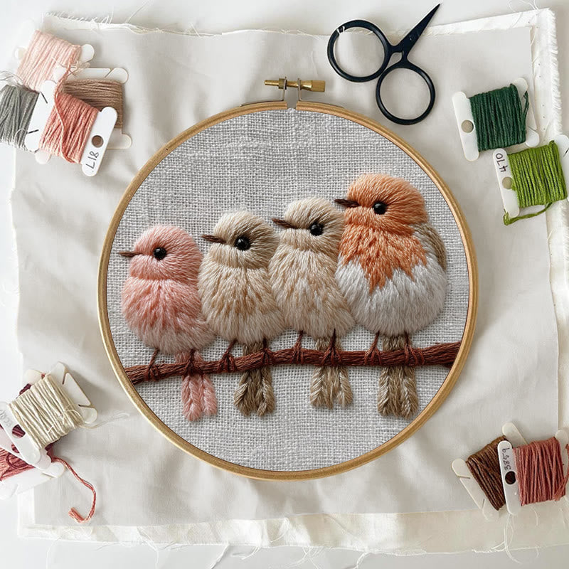 Rubbyoo Embroidery Kit - Little Birds On Branch | Cozy Home Accent | Decorative Stitch Art - image 3