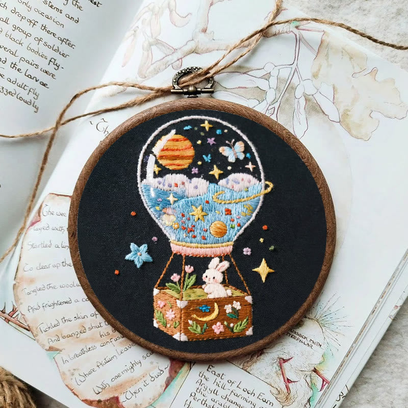 Rubbyoo Embroidery Kit - Starry Balloon Journey | Dreamlike Stitch Artwork | Handmade Decorative Piece - image 5
